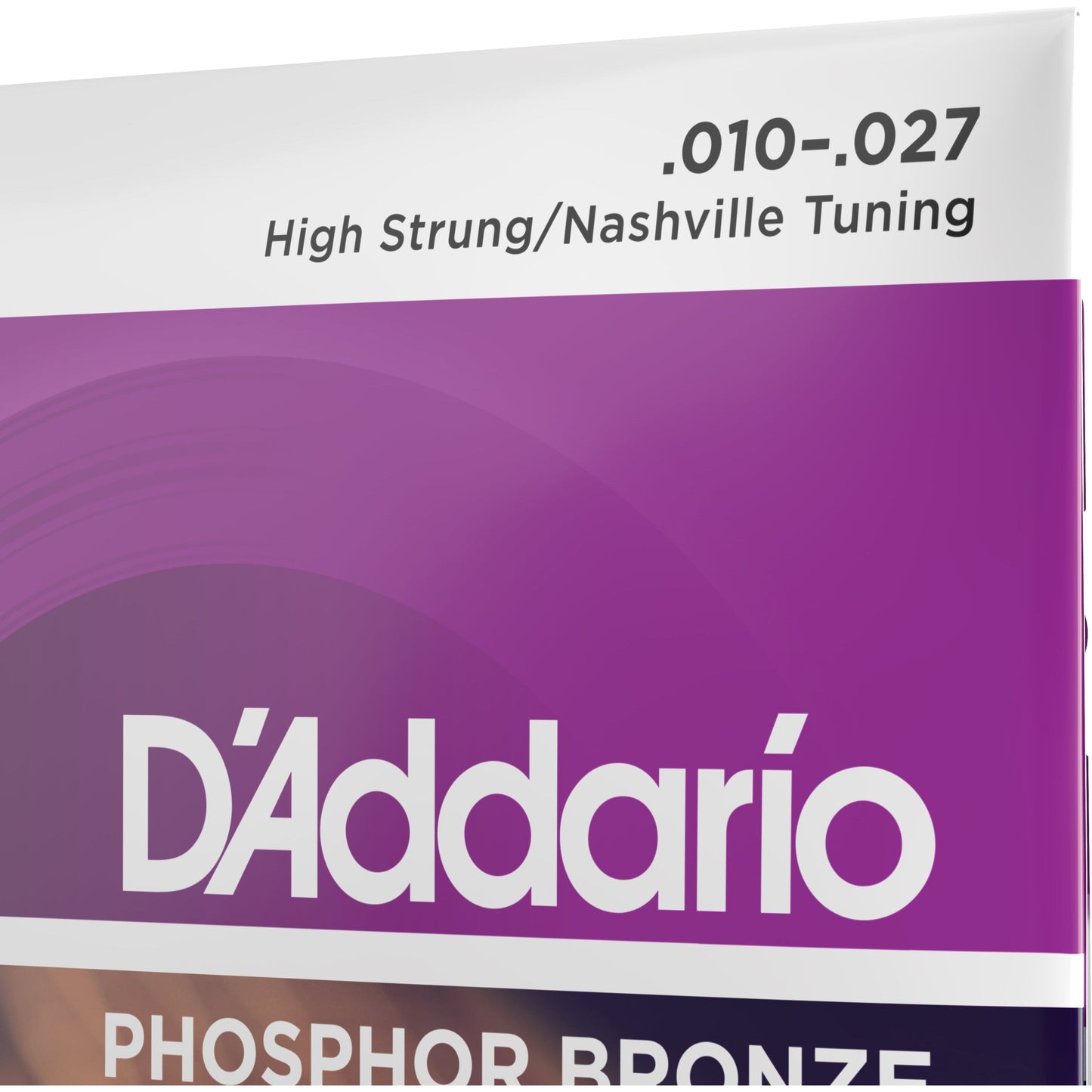 D'Addario EJ38H Phosphor Bronze Acoustic Guitar Strings, High Strung/Nashville Tuning, 10-27