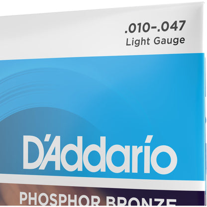 D'Addario EJ38 12-String Phosphor Bronze Acoustic Guitar Strings, Light, 10-47