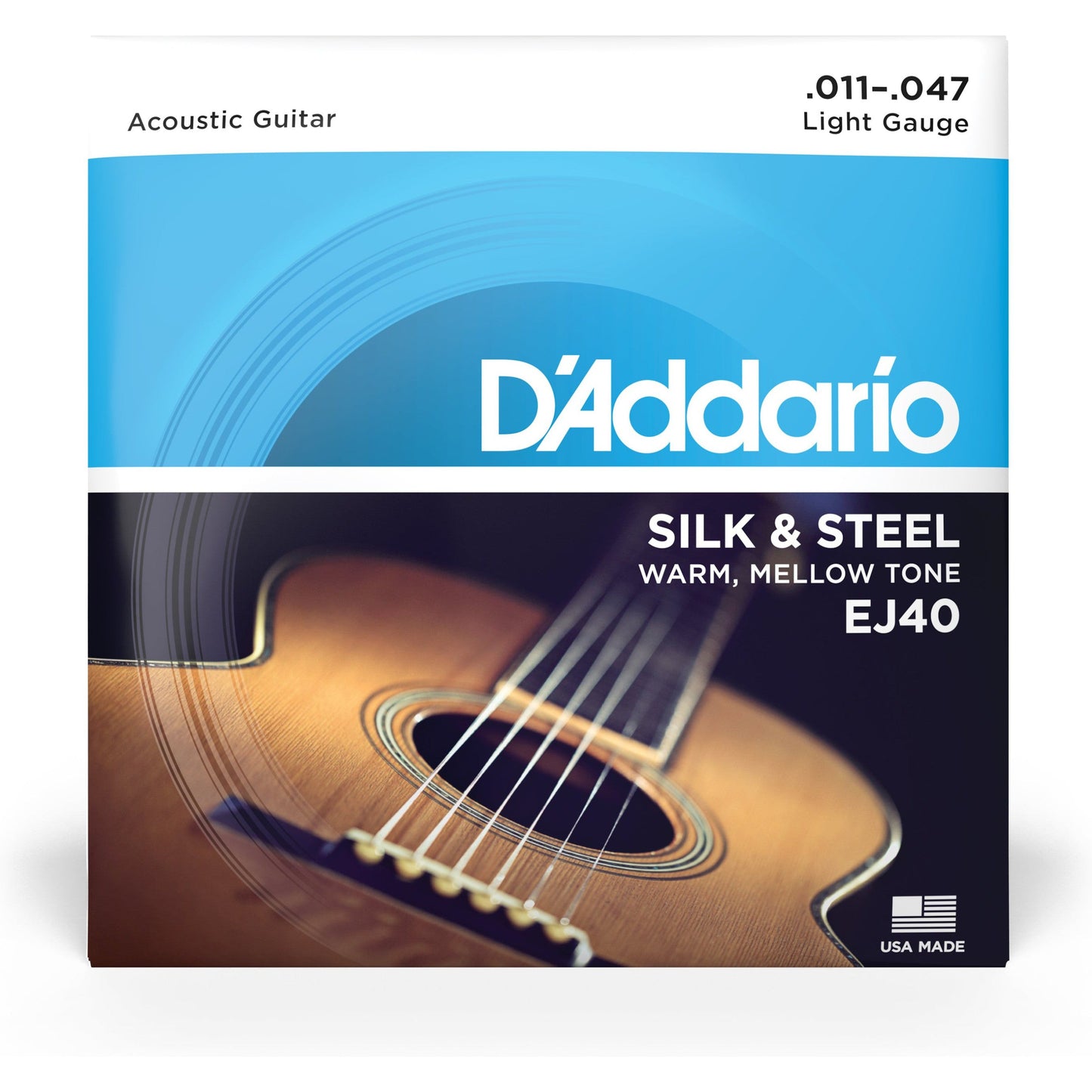 D'Addario EJ40 Silk & Steel Folk Guitar Strings, 11-47