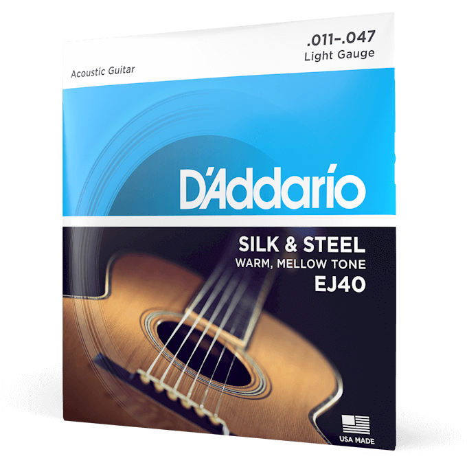 D'Addario Silk & Steel Folk Acoustic Guitar Strings – Light – 11-47
