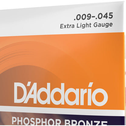 D'Addario EJ41 12-String Phosphor Bronze Acoustic Guitar Strings, Extra Light, 9-45