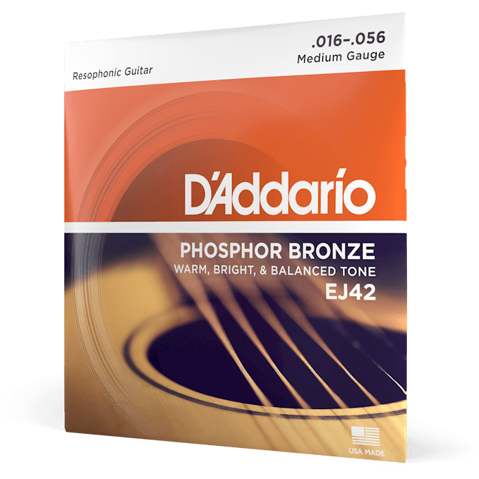 D'Addario Phosphor Bronze Resophonic Guitar Strings – 16-56