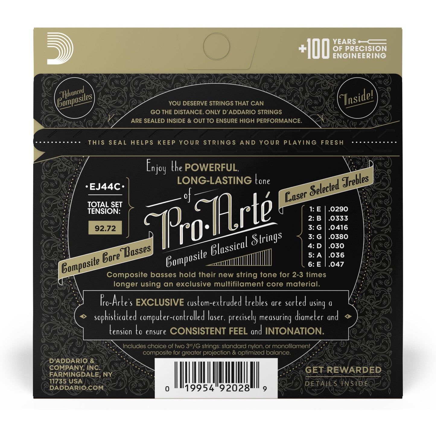 D'Addario EJ44C Pro-Arte Composite Classical Guitar Strings, Extra-Hard Tension