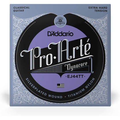 D'Addario EJ44TT ProArte Dynacore Classical Guitar Strings, Titanium Trebles, Extra-Hard Tension