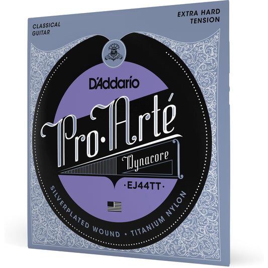 D'Addario EJ44TT ProArte Dynacore Classical Guitar Strings, Titanium Trebles, Extra-Hard Tension