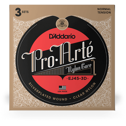 D'Addario Pro-Arte Nylon Classical Guitar Strings – Normal Tension (3 Pack)