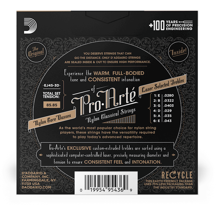 D'Addario Pro-Arte Nylon Classical Guitar Strings – Normal Tension (3 Pack)