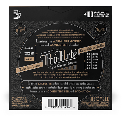 D'Addario Pro-Arte Nylon Classical Guitar Strings – Normal Tension (3 Pack)