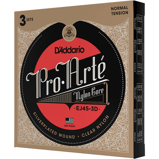 D'Addario Pro-Arte Nylon Classical Guitar Strings – Normal Tension (3 Pack)
