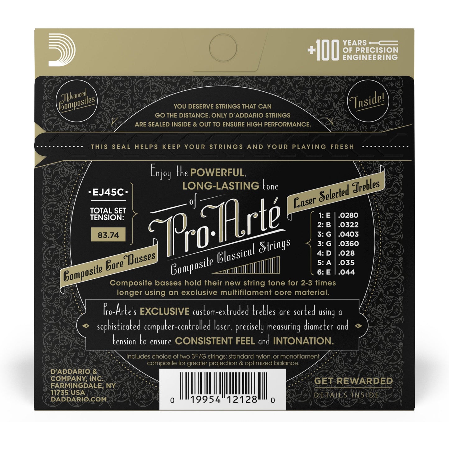 D'Addario EJ45C Pro-Arte Composite Classical Guitar Strings, Normal Tension