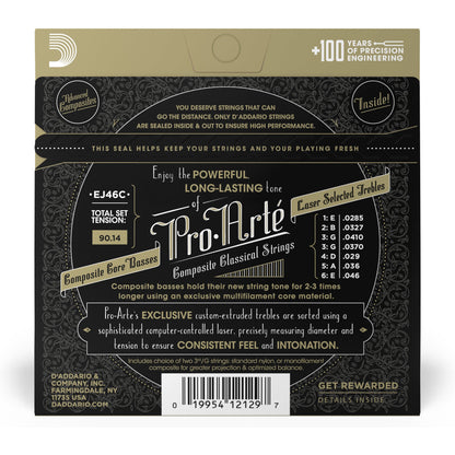 D'Addario EJ46C Pro-Arte Composite Classical Guitar Strings, Hard Tension