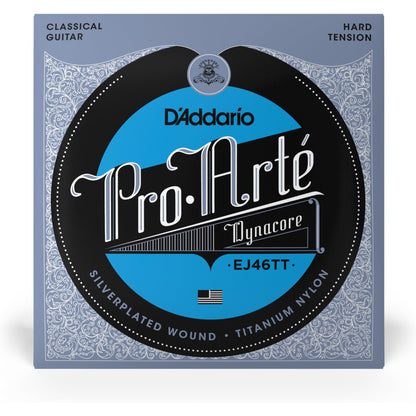 D'Addario EJ46TT ProArte Dynacore Classical Guitar Strings, Titanium Trebles, Hard Tension