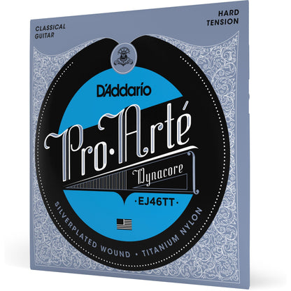 D'Addario EJ46TT ProArte Dynacore Classical Guitar Strings, Titanium Trebles, Hard Tension