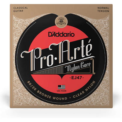 D'Addario EJ47 80/20 Bronze Pro-Arte Nylon Classical Guitar Strings, Normal Tension