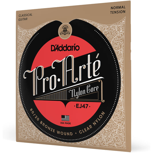 D'Addario EJ47 80/20 Bronze Pro-Arte Nylon Classical Guitar Strings, Normal Tension