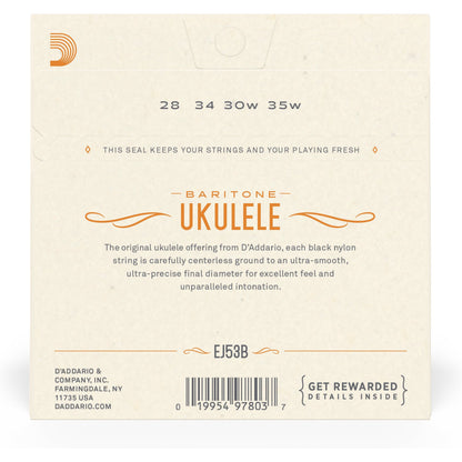 D'Addario EJ53B Pro-Arté Rectified Ukulele Strings, Baritone