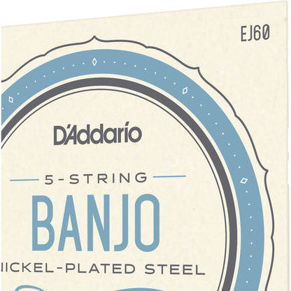 D'Addario EJ60 5-String Banjo Strings, Nickel, Light, 9-20