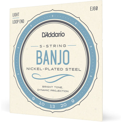 D'Addario EJ60 5-String Banjo Strings, Nickel, Light, 9-20