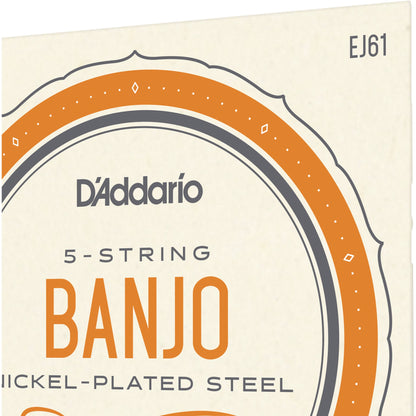 D'Addario EJ61 5-String Banjo Strings, Nickel, Medium 10-23