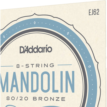 D'Addario EJ62 80/20 Bronze Mandolin Strings, Light, 10-34