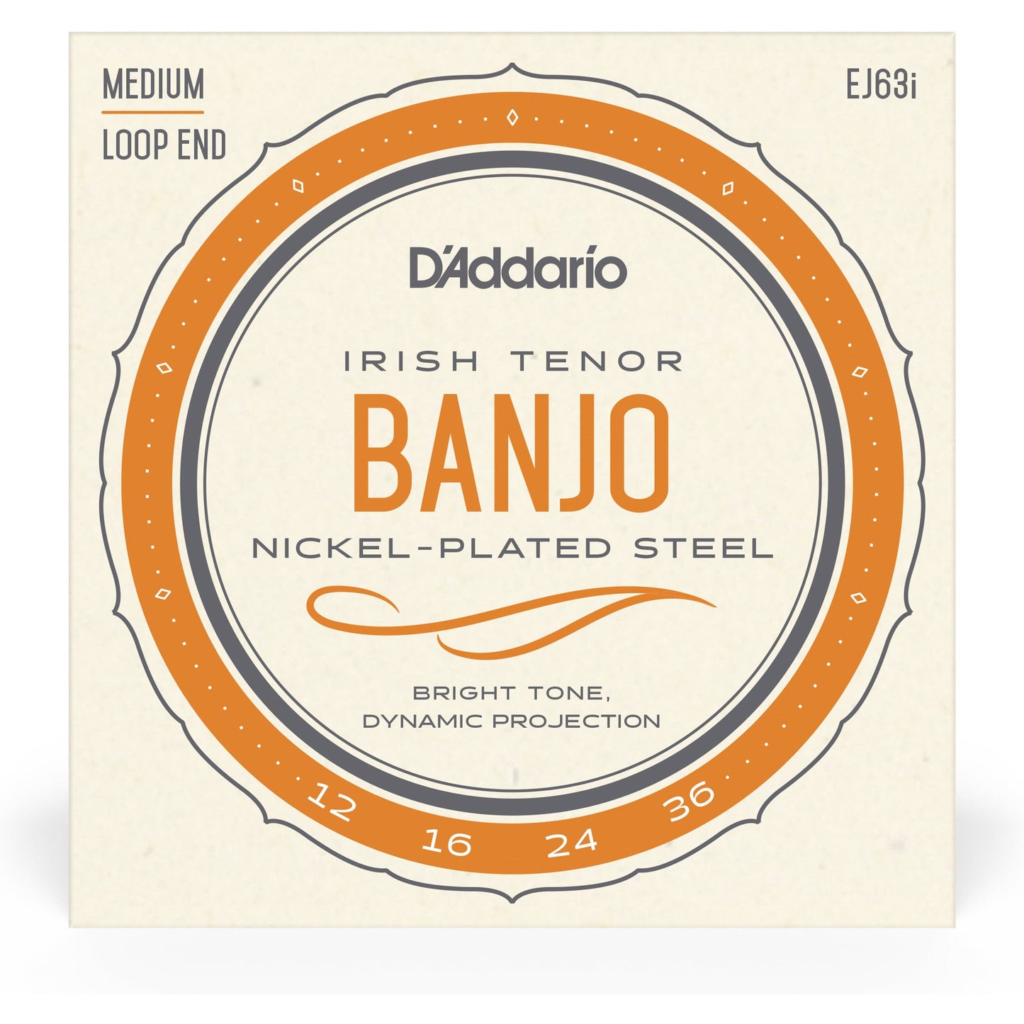 D'Addario EJ63I Irish Tenor Banjo Strings, Nickel, 12-36