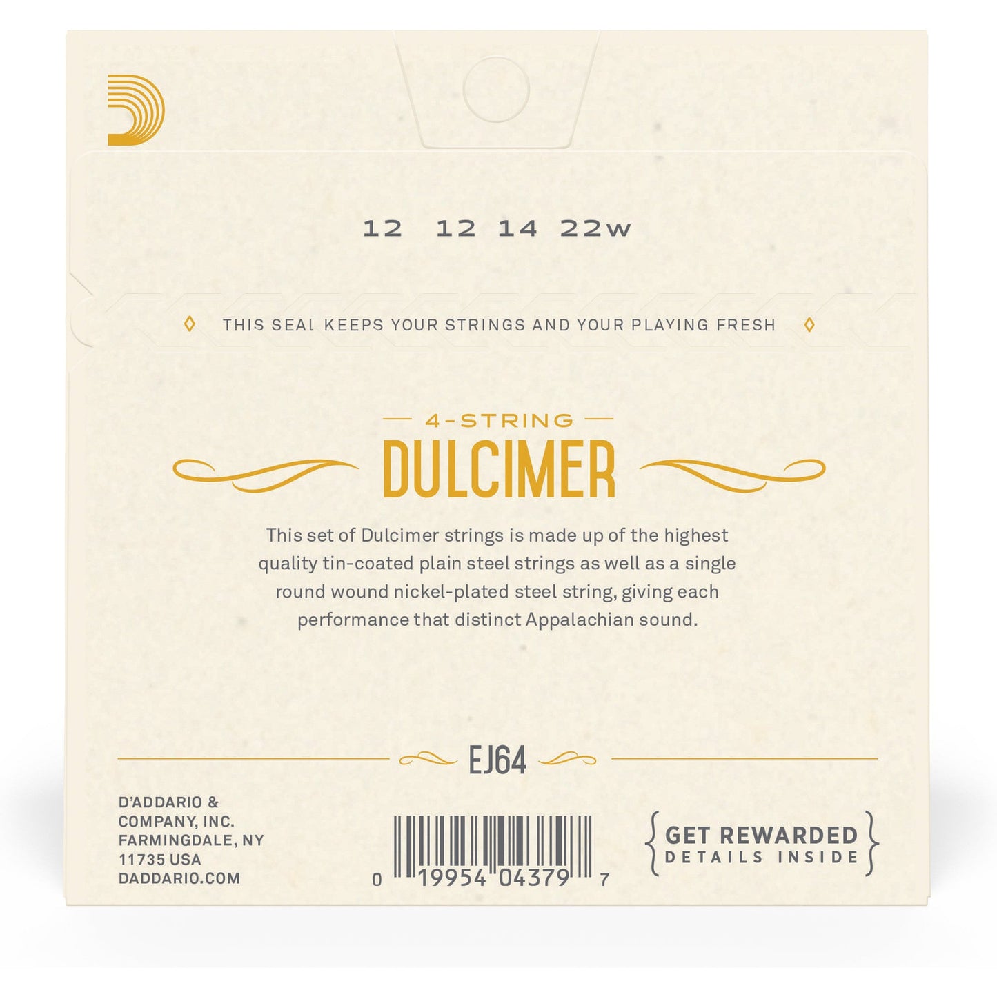 D'Addario EJ64 4-String Dulcimer Strings