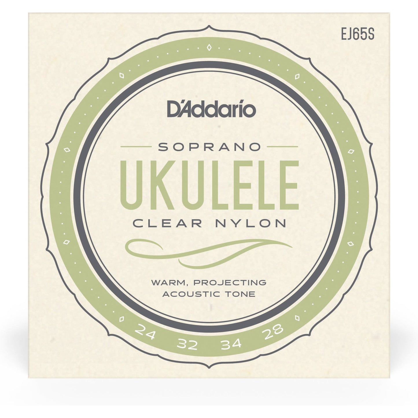 D'Addario EJ65S Pro-Arté Custom Extruded Nylon Ukulele Strings, Soprano