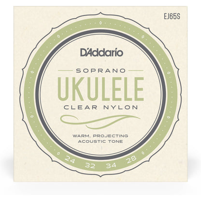 D'Addario EJ65S Pro-Arté Custom Extruded Nylon Ukulele Strings, Soprano