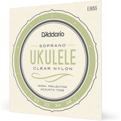 D'Addario EJ65S Pro-Arté Custom Extruded Nylon Ukulele Strings, Soprano