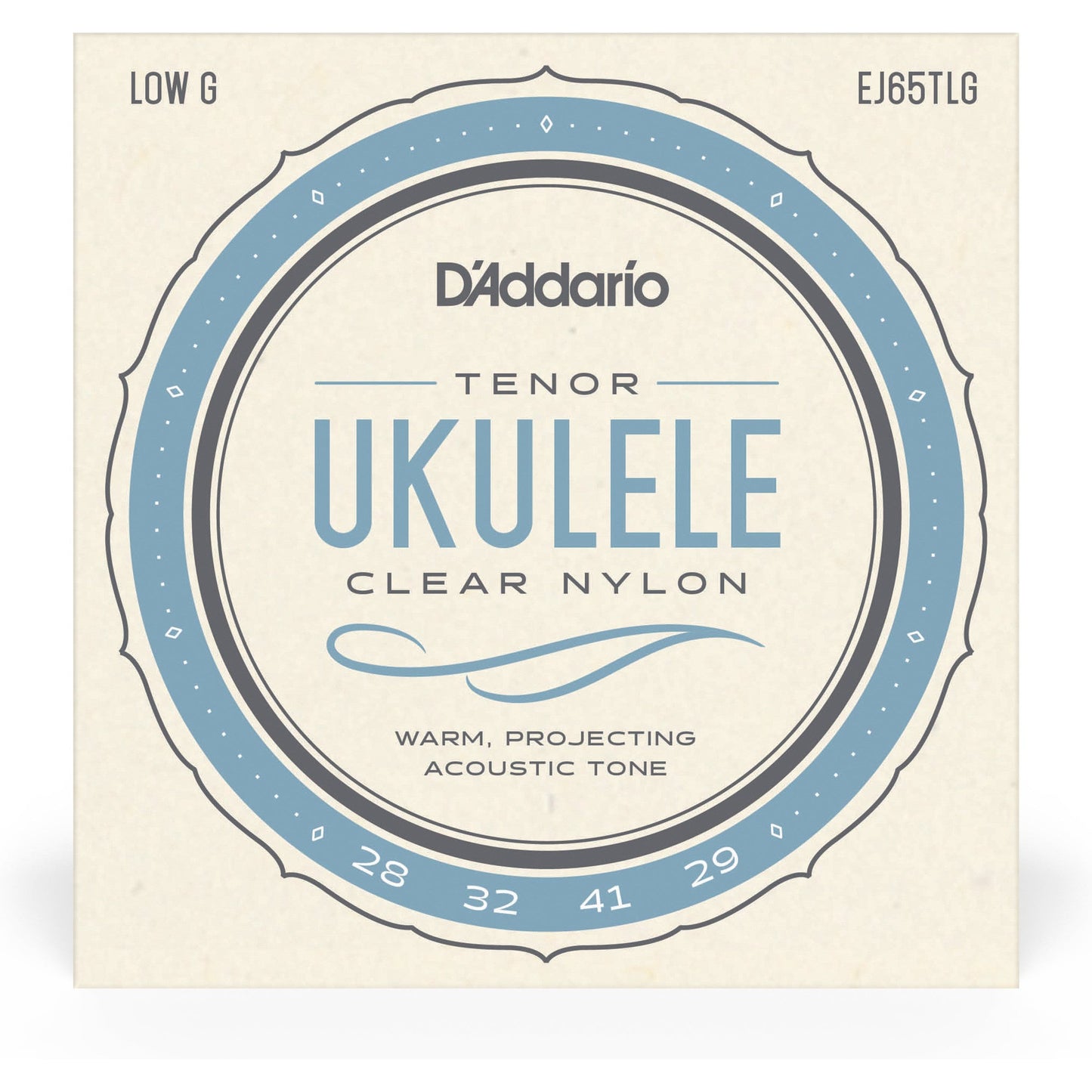 D'Addario EJ65TLGPro-Arté Custom Extruded Nylon Ukulele Strings, Tenor Low-G