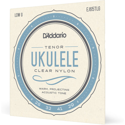 D'Addario EJ65TLGPro-Arté Custom Extruded Nylon Ukulele Strings, Tenor Low-G