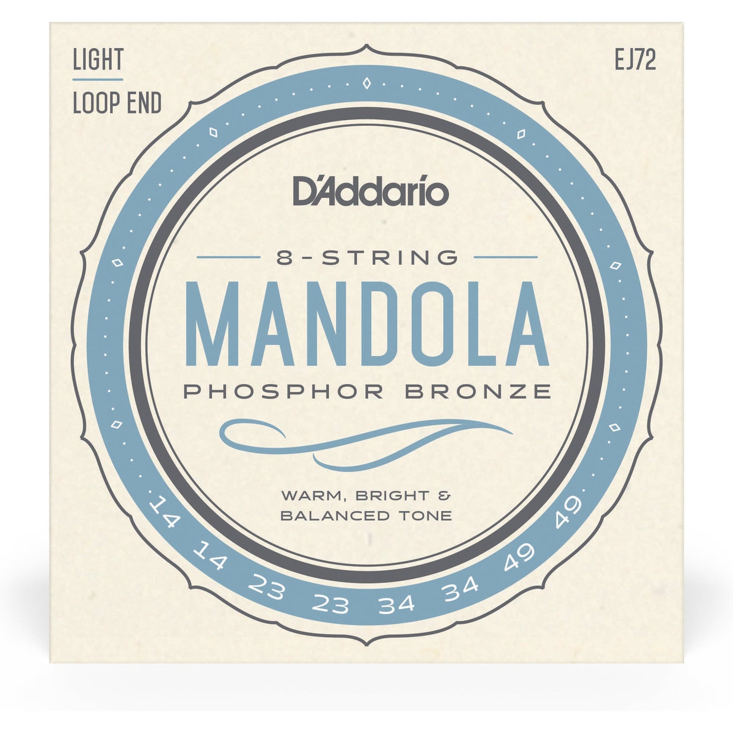 D'Addario EJ72 Phosphor Bronze Mandola Strings, Light, 14-49