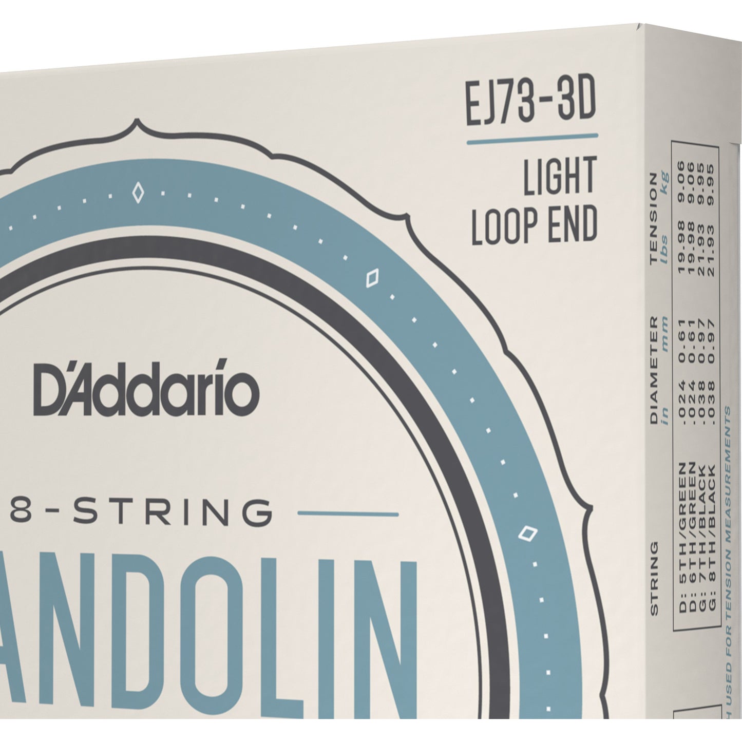 D'Addario EJ73 Mandolin Strings, Phosphor Bronze, Light, 10-38, 3 Sets