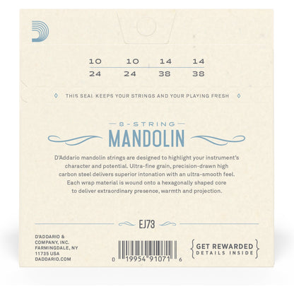 D'Addario EJ73 Mandolin Strings, Phosphor Bronze, Light, 10-38