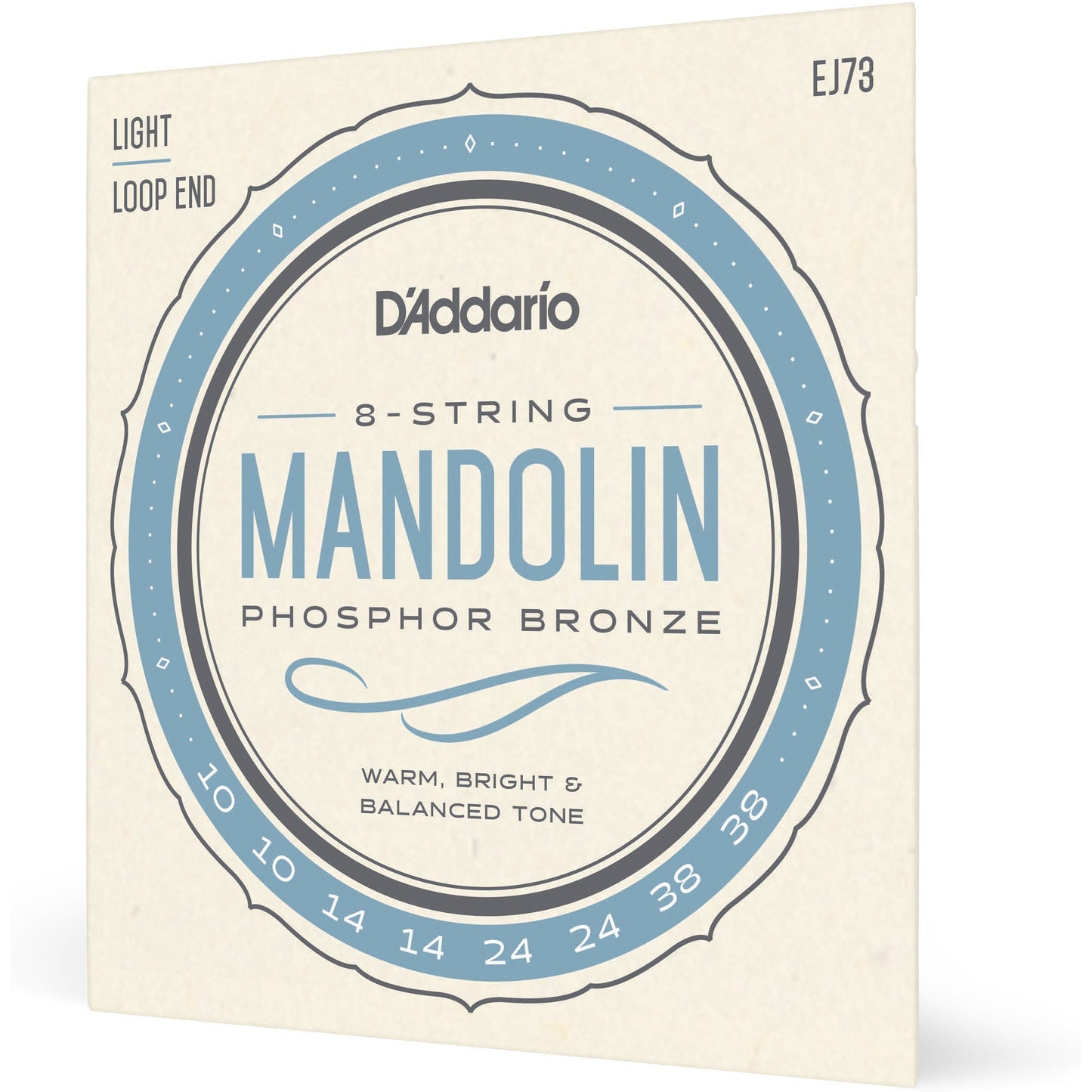 D'Addario EJ73 Mandolin Strings, Phosphor Bronze, Light, 10-38