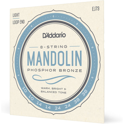 D'Addario EJ73 Mandolin Strings, Phosphor Bronze, Light, 10-38