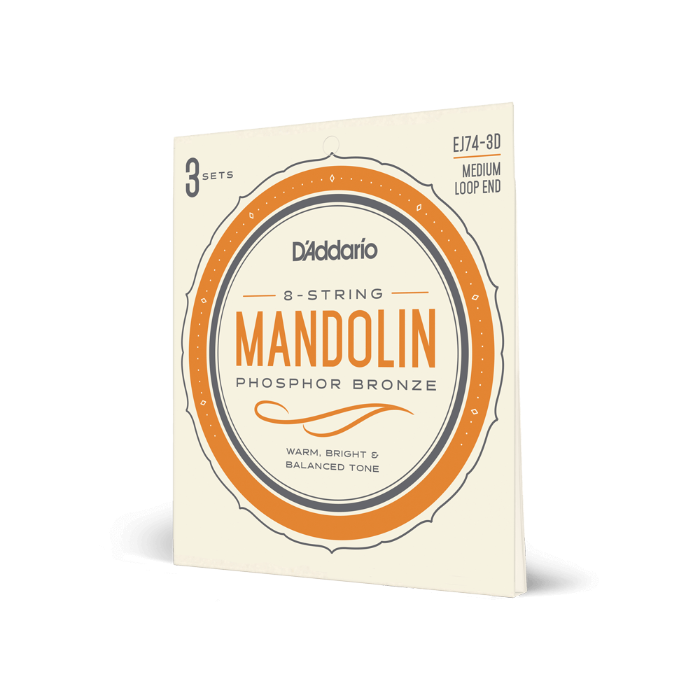 D'Addario Phosphor Bronze Mandolin Strings – Medium – 11-40 (3 Pack)