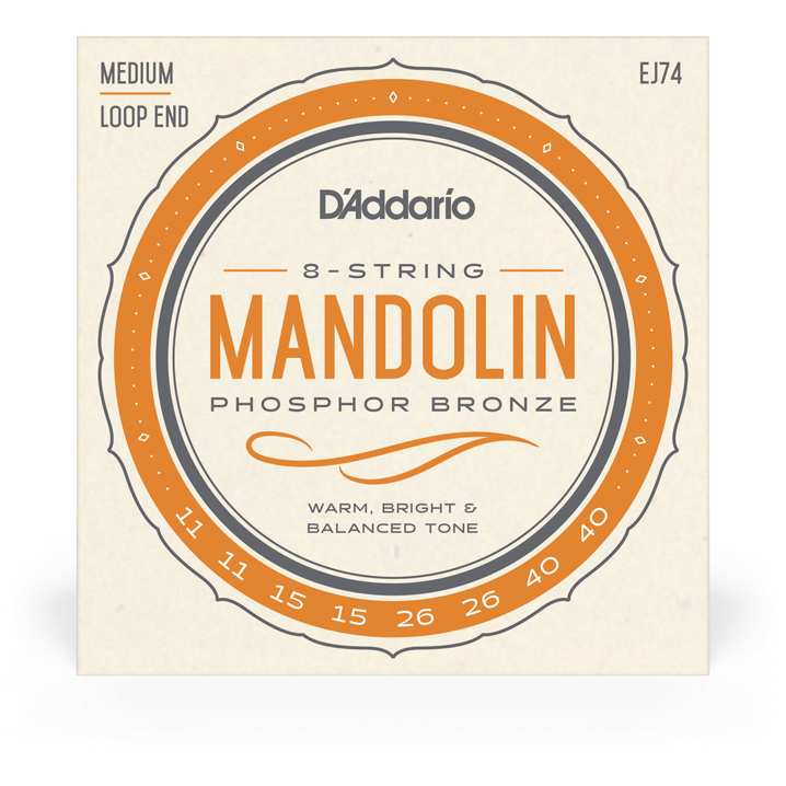 D'Addario Phosphor Bronze Mandolin Strings – Medium – 11-40