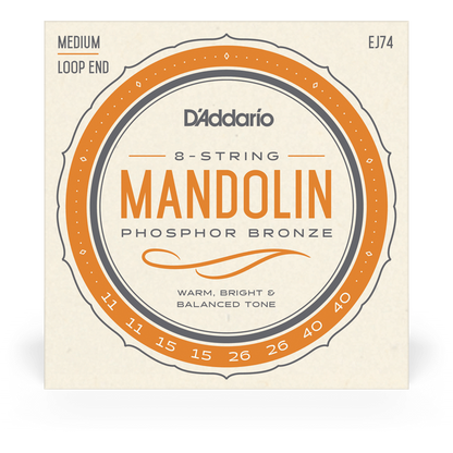 D'Addario Phosphor Bronze Mandolin Strings – Medium – 11-40