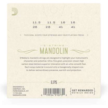 D'Addario EJ75 Mandolin Strings, Phosphor Bronze, Medium/Heavy, 11.5-41