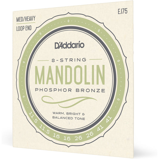 D'Addario EJ75 Mandolin Strings, Phosphor Bronze, Medium/Heavy, 11.5-41