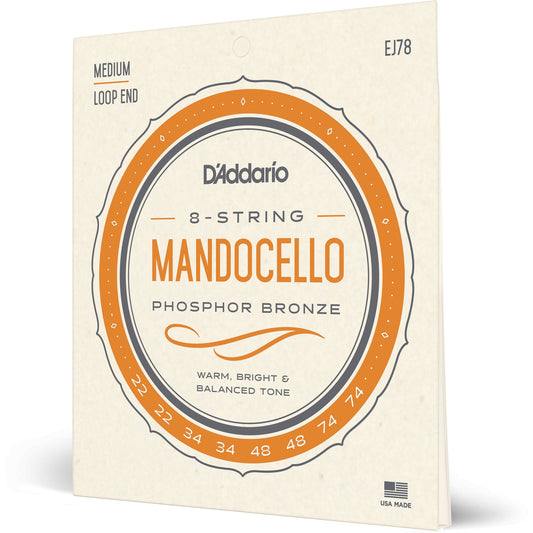 D'Addario J78 Phosphor Bronze Mandocello Strings, 22-74