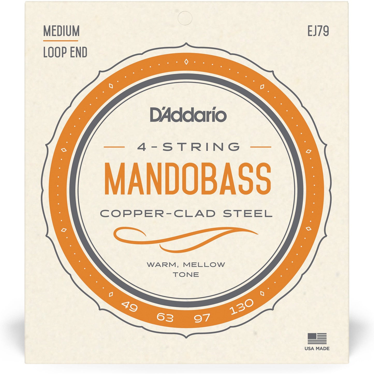 D'Addario J79 Copper Mandobass Strings, 49-130