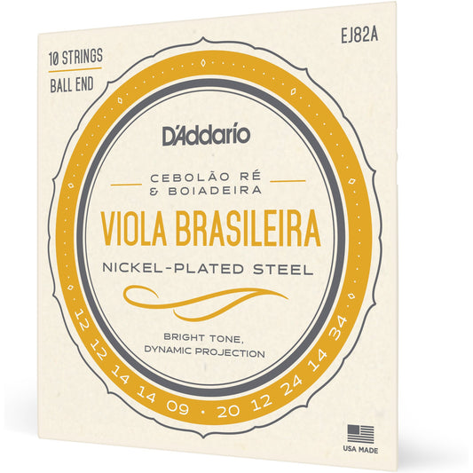 D'Addario EJ82A Viola Brasileira Set, Cebolao Re and Boiadeira