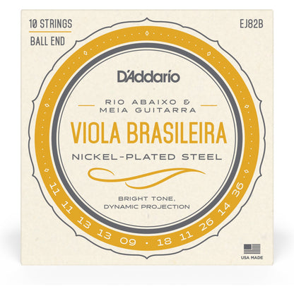 D'Addario EJ82B Viola Brasileira Set, Rio Abaixo and Meia Guitarra