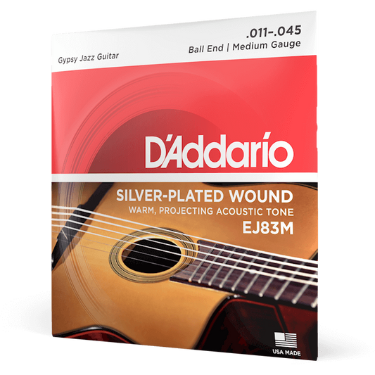 D'Addario Gypsy Jazz Acoustic Guitar Strings – Ball End – Medium – 11-45