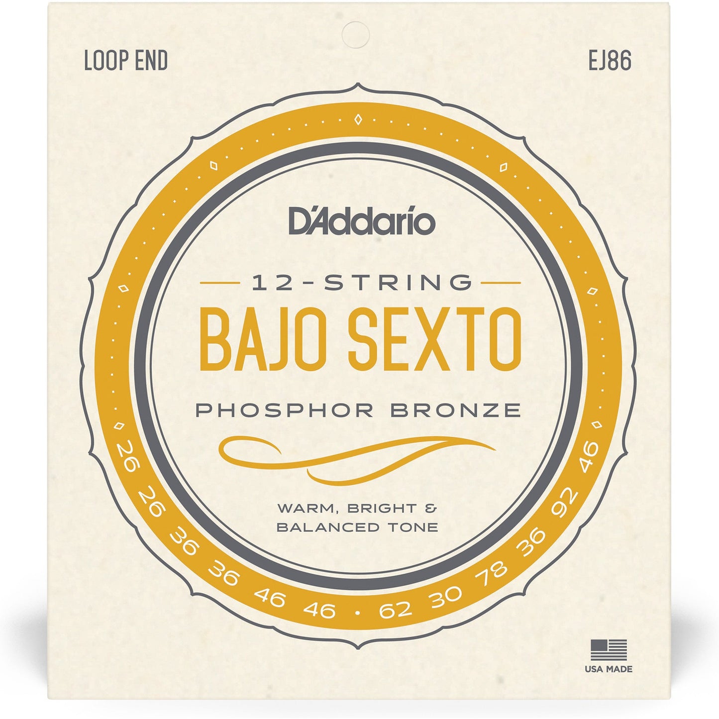 D'Addario EJ86 Bajo Sexto Strings