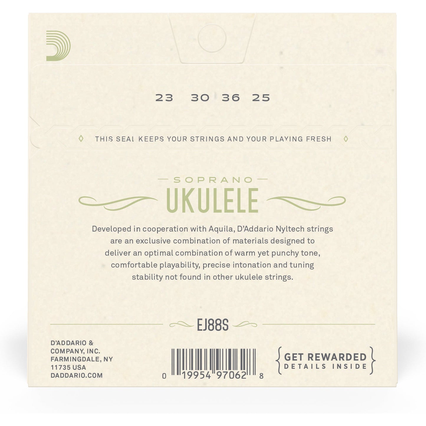 D'Addario EJ88S Nyltech Ukulele Strings, Soprano