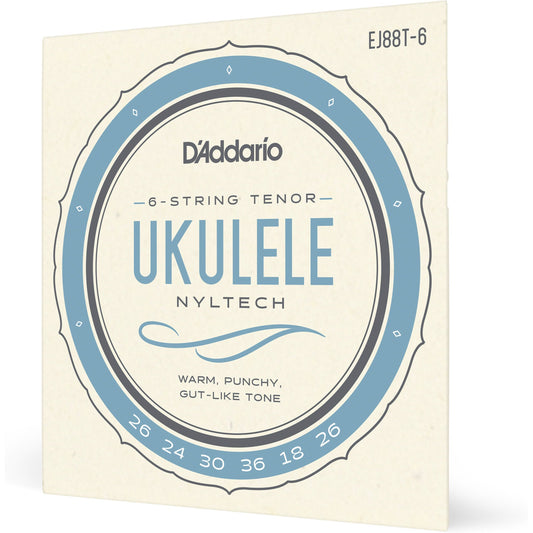 D'Addario EJ88T-6 Nyltech Ukulele Strings, 6-String Tenor