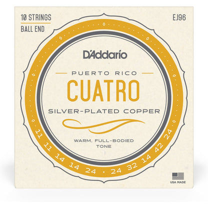 D'Addario EJ96 Cuatro-Puerto Rico Strings